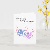 U Octopi Mijn Hart - Pun Valentijn's Day Kaart (Gele Bloem)