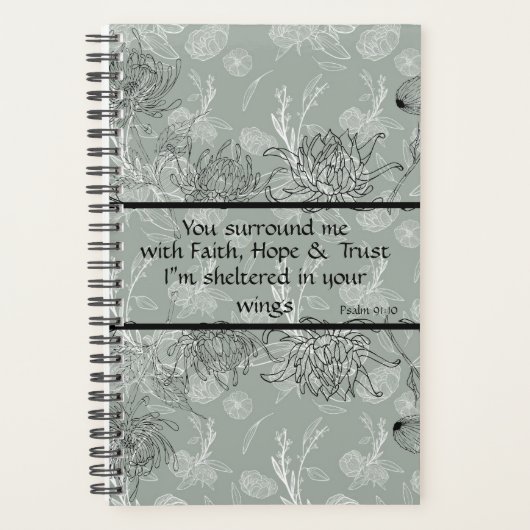 U omringt me Groene Floral Bedrijfsplanner Planner (Voorkant)