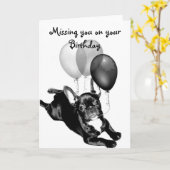 U ontbreekt op uw Franse Bulldog-kaart Kaart (Gele Bloem)