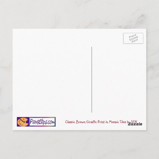 U oogst Kleur/bruine Giraffe Afdrukken in mozaïekt Briefkaart (Achterkant)