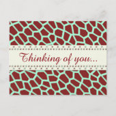 U oogst Kleur/bruine Giraffe Afdrukken in mozaïekt Briefkaart (Voorkant)