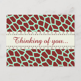 U oogst Kleur/bruine Giraffe Afdrukken in mozaïekt Briefkaart