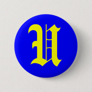 U - OUD ENGELS RONDE BUTTON 5,7 CM