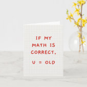 U = Oude Grappige Verjaardagskaart Kaart (Gele Bloem)