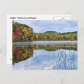 U P. Michigan Herfst Reflections Briefkaart (Voorkant / Achterkant)