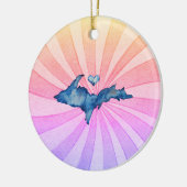 U.P. Waterverf Fun Keramisch Ornament (Links)