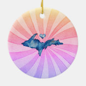 U.P. Waterverf Fun Keramisch Ornament (Achterkant)