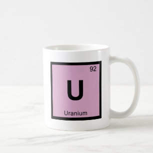 U - Periodiek tabelsymbool voor uraniumchemie Koffiemok
