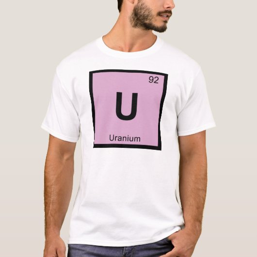 U - Periodiek tabelsymbool voor uraniumchemie T-shirt (Voorkant)