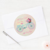 U personaliseert de fiets met het mandje bloemen ronde sticker (Envelop)