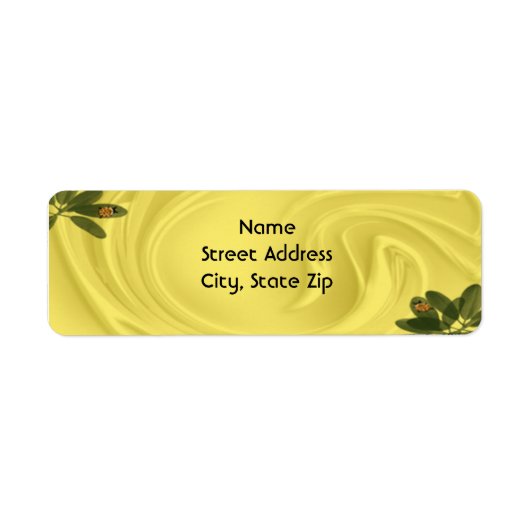 U personaliseert Lady Bug en Leaf Corners Etiket (Voorkant)