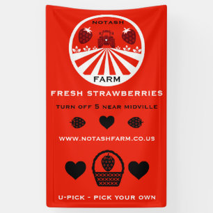 U-Pick Aardbeienboerderij Promotie Spandoek