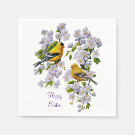 U-Pick achtergrondkleur Goldfinch Birds & Flowers Servet