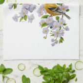 U-Pick achtergrondkleur Goldfinch Birds & Flowers Theedoek (Gevouwen)
