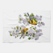U-Pick achtergrondkleur Goldfinch Birds & Flowers Theedoek (Horizontaal)