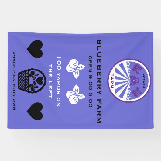 U-Pick Blauwebesfarm Promotie Spandoek (Horizontaal)