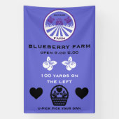 U-Pick Blauwebesfarm Promotie Spandoek (Verticaal)