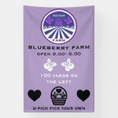 U-Pick Blauwebesfarm Promotie Spandoek (Verticaal)