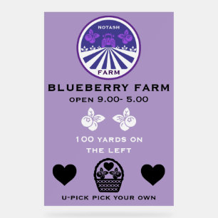 U-Pick Blueberry Boerderij Promotie Acryl Bord