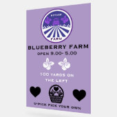 U-Pick Blueberry Boerderij Promotie Acryl Bord (Hoek)