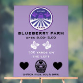 U-Pick Blueberry Boerderij Promotie Acryl Bord (Neutraal)