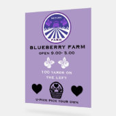 U-Pick Blueberry Boerderij Promotie Acryl Bord (Hoek)