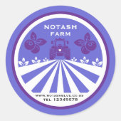 U-Pick Blueberry Boerderij Promotie Ronde Sticker (Voorkant)