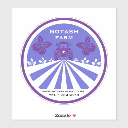 U-Pick Blueberry Boerderij Promotie Sticker (Vel)