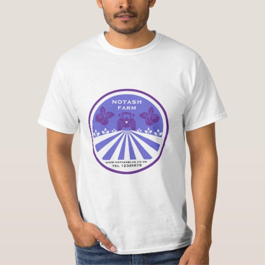 U-Pick Blueberry Boerderij Promotie T-shirt (Voorkant)