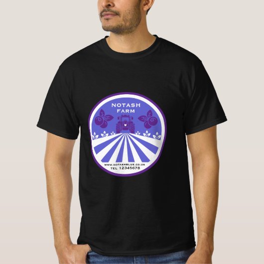 U-Pick Blueberry Boerderij Promotie T-shirt (Voorkant)