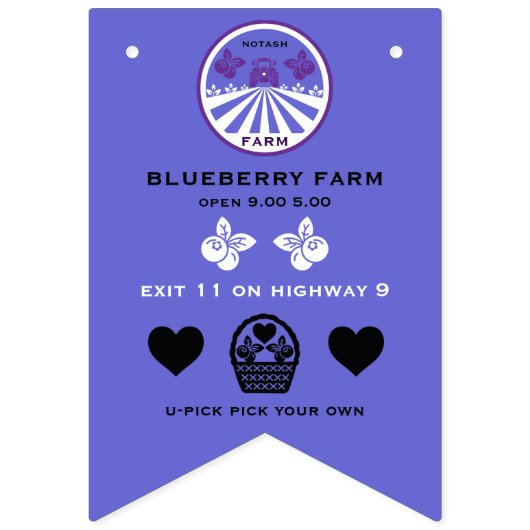 U-Pick Blueberry Boerderij Promotie Vlaggetjes (Tweede vlag)