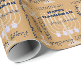U Pick Color/ Happy Hanukkah Symbols & Text Cadeaupapier