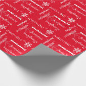 U Pick Color/ Personalized White Snowflakes w/Name Cadeaupapier (Hoek)