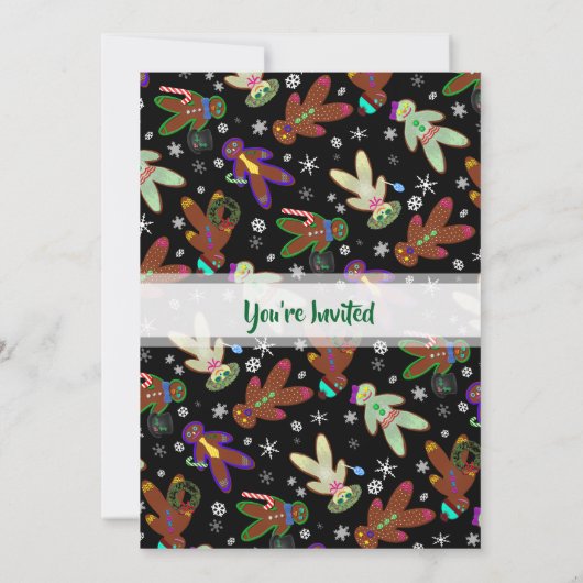 U-Pick Kleur/ Gingerbread Mensen & Sneeuwvlokken Kaart (Achterkant)