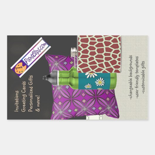 U Pick Kleur / Land Burlap Zwart Board Krijt Rechthoekige Sticker (Voorkant)