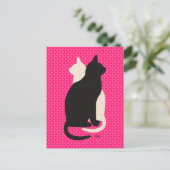 U Pick Kleur/ Succes Zwart Wit Kat Catz Duo Briefkaart (Staand voorkant)