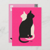 U Pick Kleur/ Succes Zwart Wit Kat Catz Duo Briefkaart (Voorkant / Achterkant)