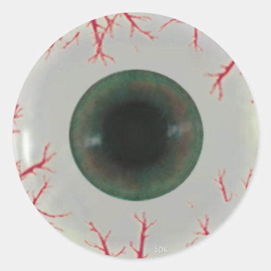 U Pick Kleur Tint / Halloween Eyeball Wereldbol Ronde Sticker (Voorkant)