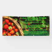 U-Pick Strawberry Boerderij Berry Picking aanpasse Spandoek (Horizontaal)