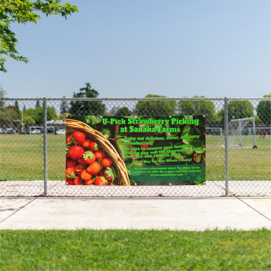 U-Pick Strawberry Boerderij Berry Picking aanpasse Spandoek (Insitu)