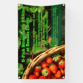 U-Pick Strawberry Boerderij Berry Picking aanpasse Spandoek (Verticaal)