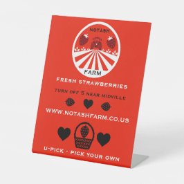 U-Pick Strawberry Boerderij Promotie Reclamebord Met Voetstuk