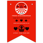 U-Pick Strawberry Boerderij Promotie Vlaggetjes (Tweede vlag)