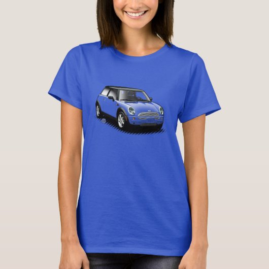 U-pik-de-kleur Modern mini-autodames bovenaan T-shirt (Voorkant)