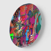 U-pluim kleuren/graffiti-kunst op brick-muur grote klok (Hoek)