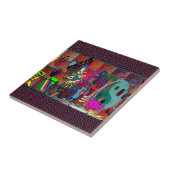 U-pluim kleuren/graffiti-kunst op brick-muur tegeltje (Zijkant)