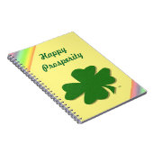 U-pluis kleuren/groen goed, Ierland 4 lef klap Notitieboek (Rechterzijde)