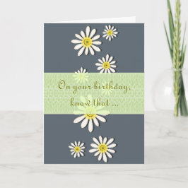 U-plukkende kleuren/witte wilde bloem Daisy Sprink Kaart