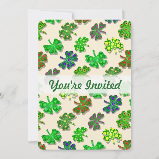 U-plukkleuren/exotische Ierse Shamrocks 4 Leaf Clo Kaart (Achterkant)