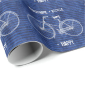 U plus fiets staat gelijk aan Happy Antiek Stripes Cadeaupapier (Rol Hoek)